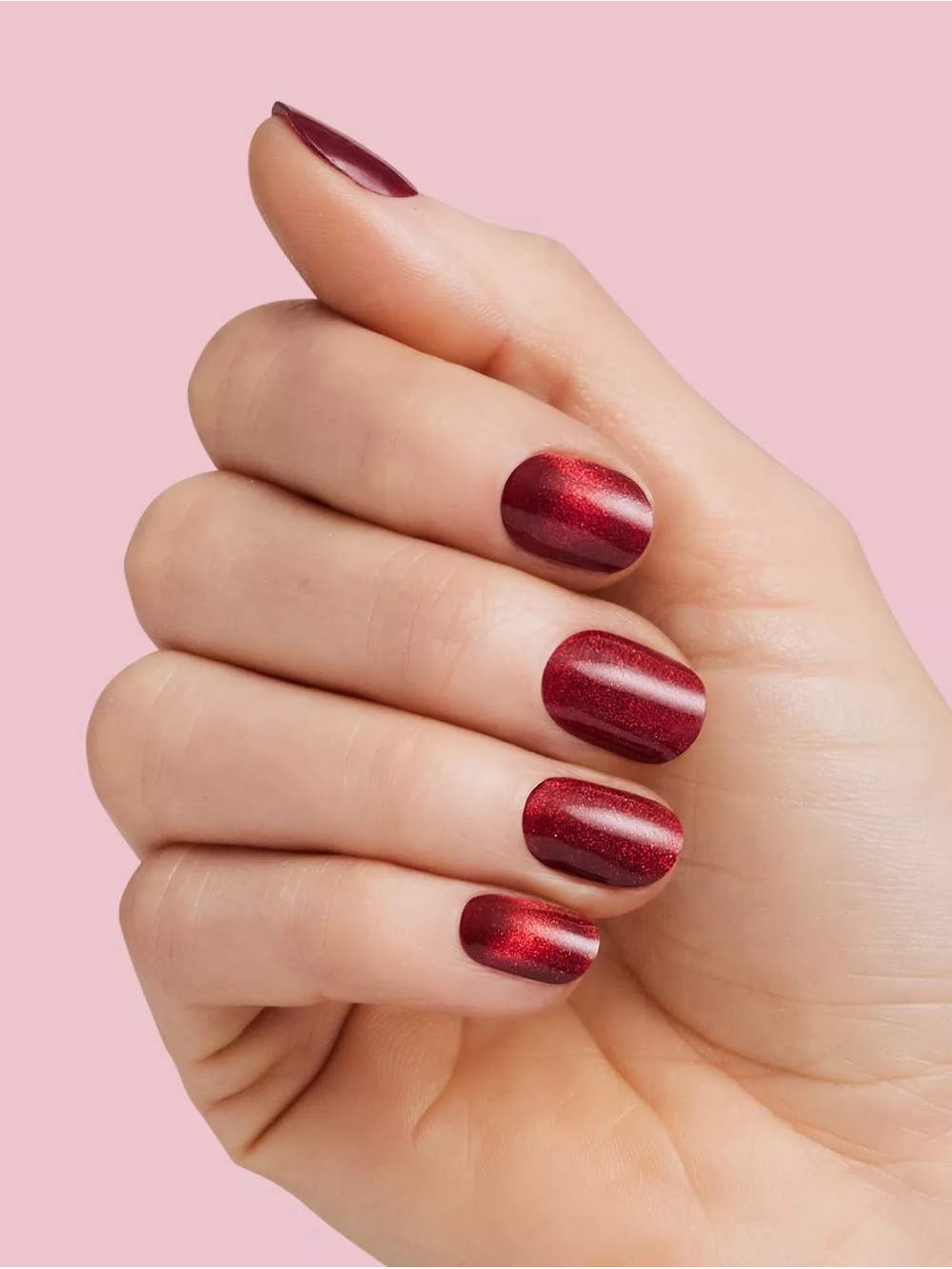 Dashing Diva Glaze Effect Semi-Cured Gel Nail Strips - Ruby Red Apple, NEW - Picture 5 of 7